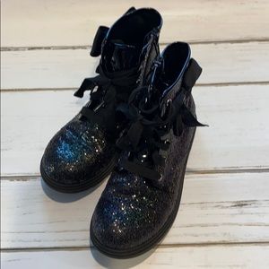 Jojo Siwa Sz 1 Big Kids Glitter Lace Up Boots